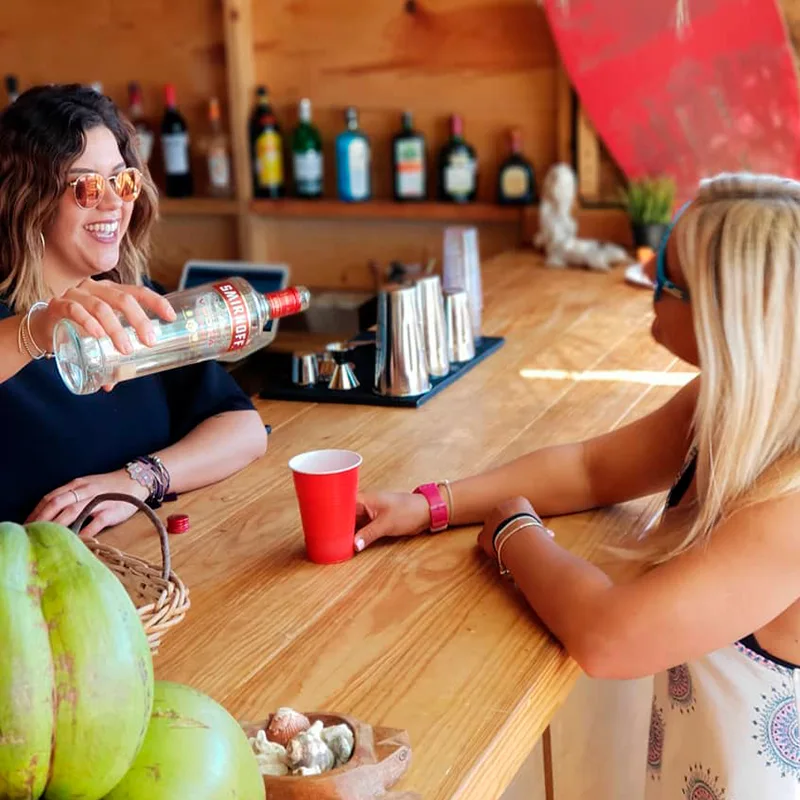 Cocktails made at the beach bar